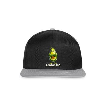 Avocado Aggrocado Vegan Food Vegetarian - Snapback Cap - black/grey - Front
