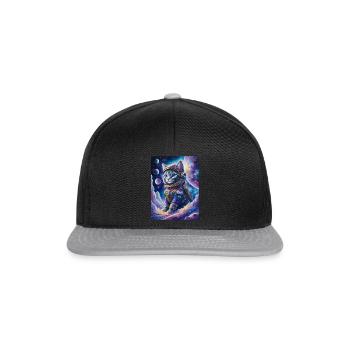 chat astronaute - Casquette snapback - noir/gris - Devant