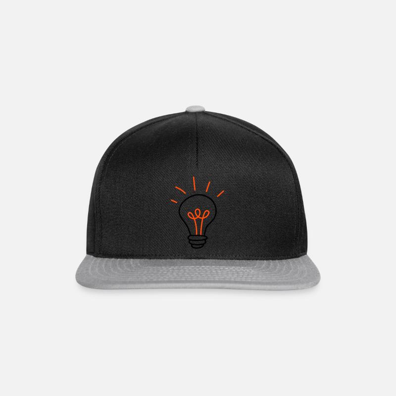 Light bulb - 2 colours - Snapback Cap - black/grey