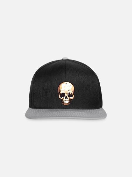 skull - Snapback Cap - Schwarz/Grau