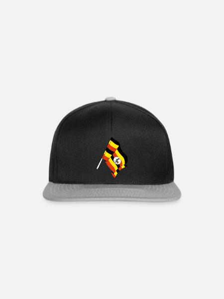 Flagge Uganda - Snapback Cap - Schwarz/Grau