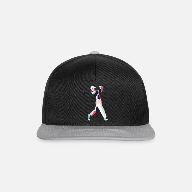 Golf Golfen Golfschläger - Snapback Cap - Schwarz/Grau