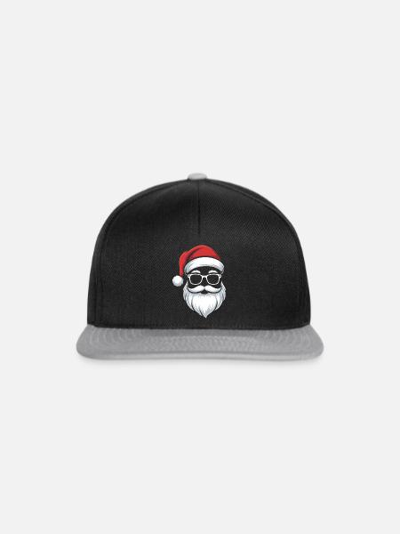 Santa mit Brille Nerdige Weihnacht - Snapback Cap - Schwarz/Grau