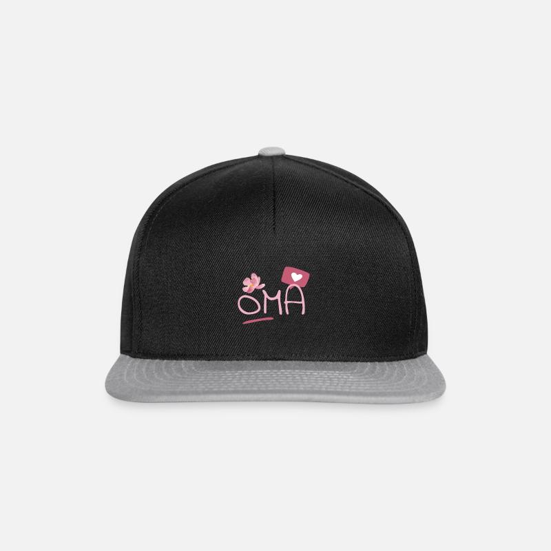 Ich liebe Oma - Snapback Cap - Schwarz/Grau