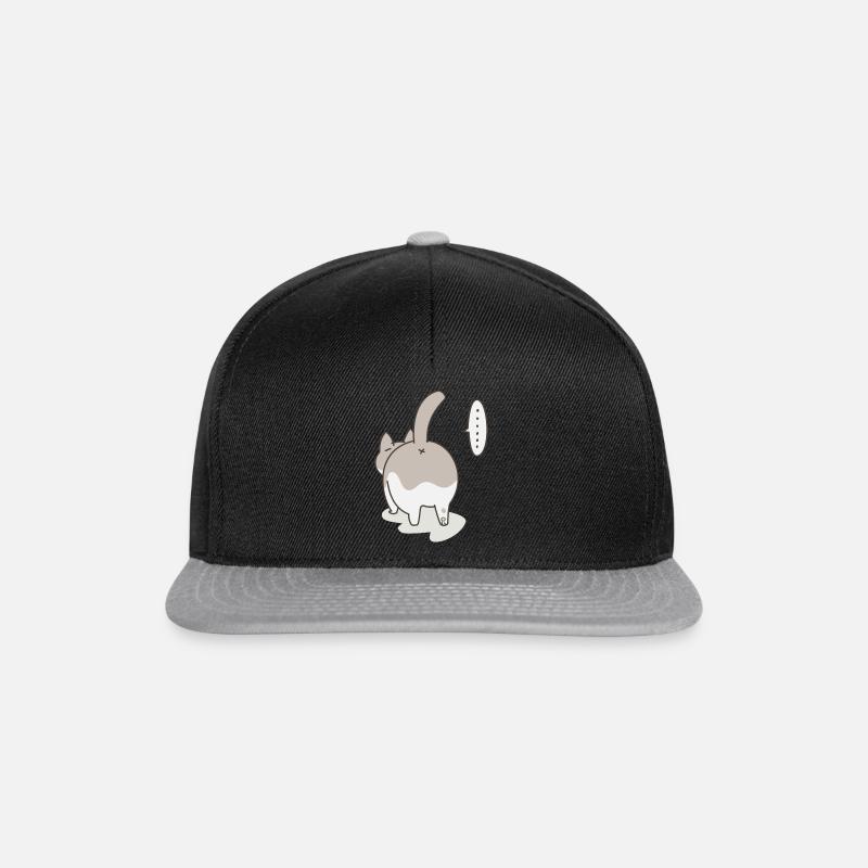Katze von hinten - Snapback Cap - Schwarz/Grau