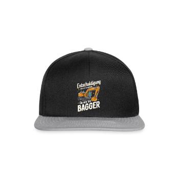 Excavator Driver Construction Worker Construction Site Construction Machine - Snapback Cap - black/grey - Front