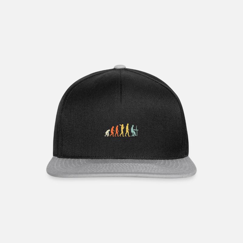 Évolution de l’homme à la conception informatique - Casquette snapback - noir/gris