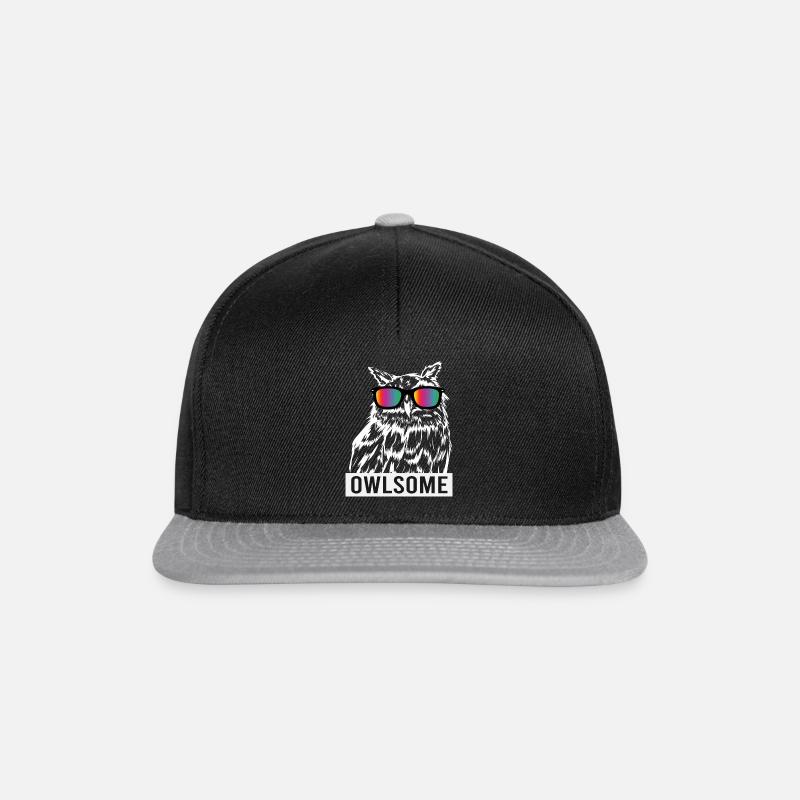 Coole Eule mit Sonnenbrille Uhu Lustig Bubo Bubo - Snapback Cap - Schwarz/Grau