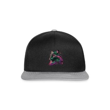 Cat miaw love, cat lovers, miaw, meow - Snapback Cap - black/grey - Front