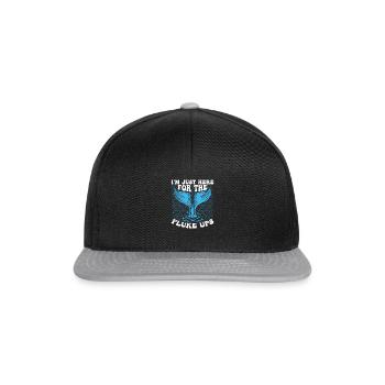 Whale Watching Fluke Ups Funny Marine Mammal - Snapback Cap - black/grey - Front