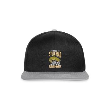 Steelhead Fishing Essentials Fishing Rod Fisherman - Casquette snapback - noir/gris - Devant