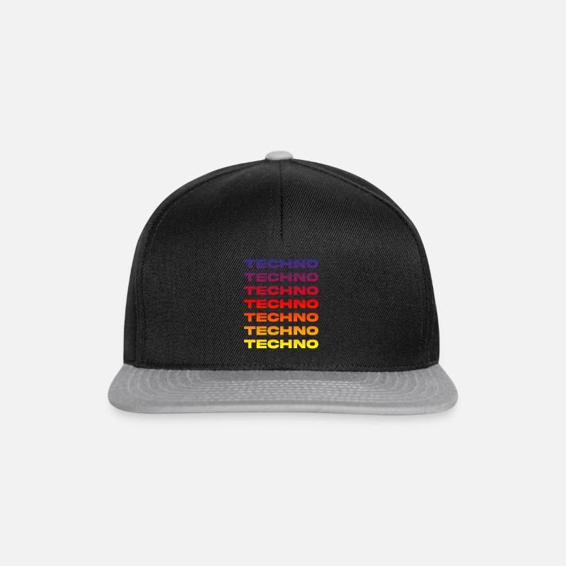 Hard Dark Acid Techno Ich liebe Techno Musik - Snapback Cap - Schwarz/Grau