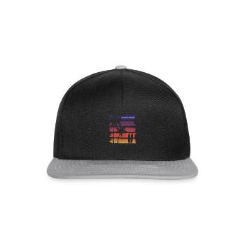 Cool Redondo Beach California Surfing Fan Palm - Snapback Cap - Schwarz/Grau - Vorne