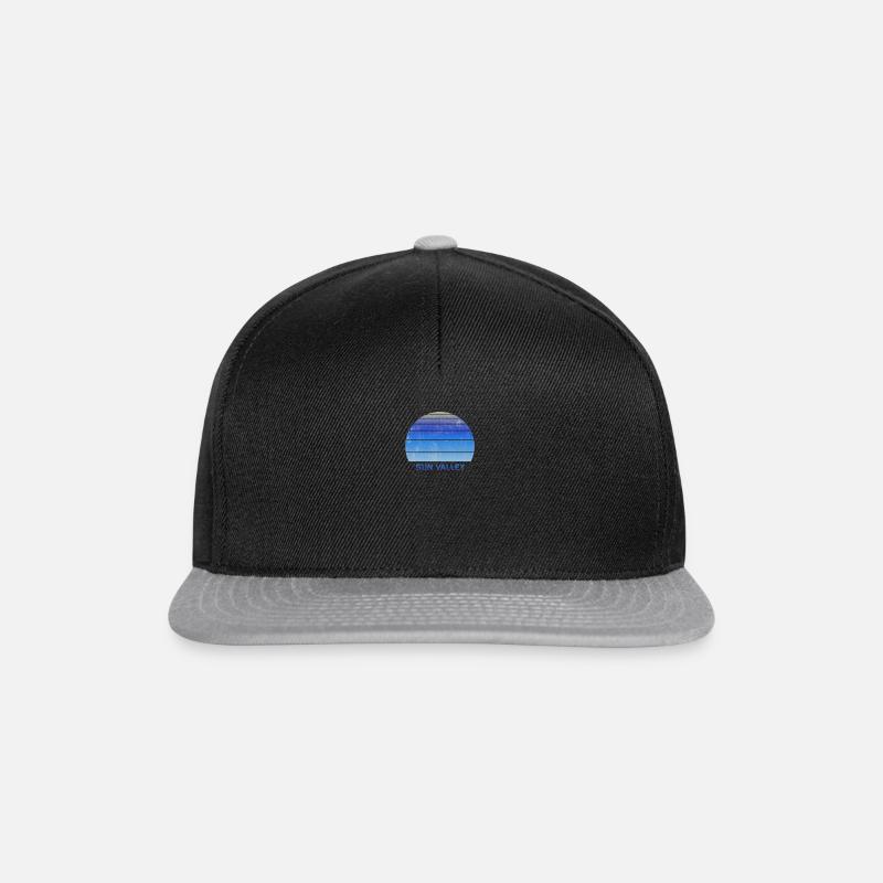 Retro Sun Valley Idaho Sunset Outdoors Fan Ski - Snapback Cap - Schwarz/Grau