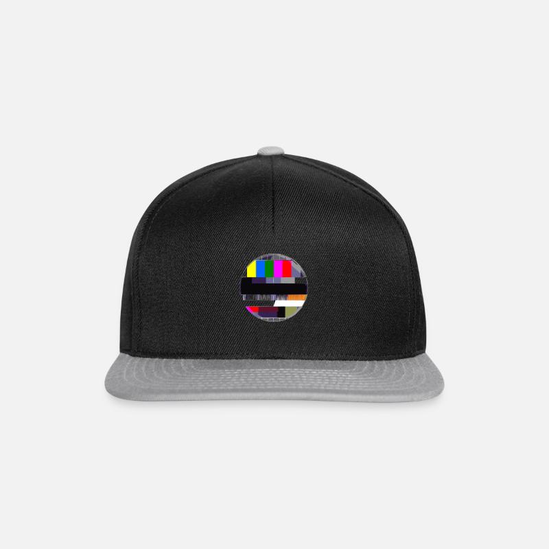 Testimage TV 90's 80's Television Idée cadeau rétro - Casquette snapback - noir/gris