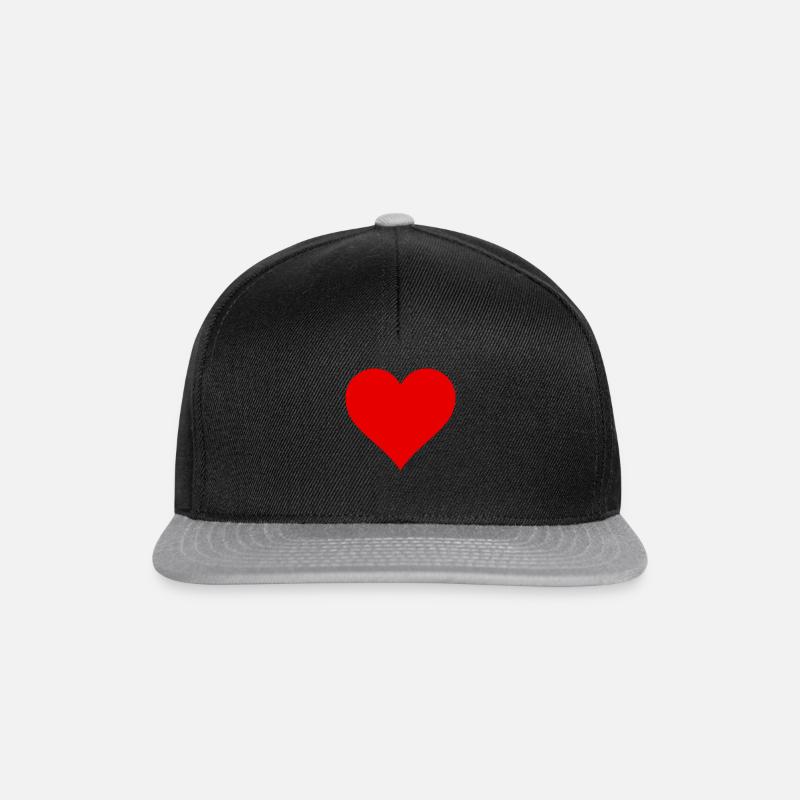HERZ VALENTINSTAG - Snapback Cap - Schwarz/Grau