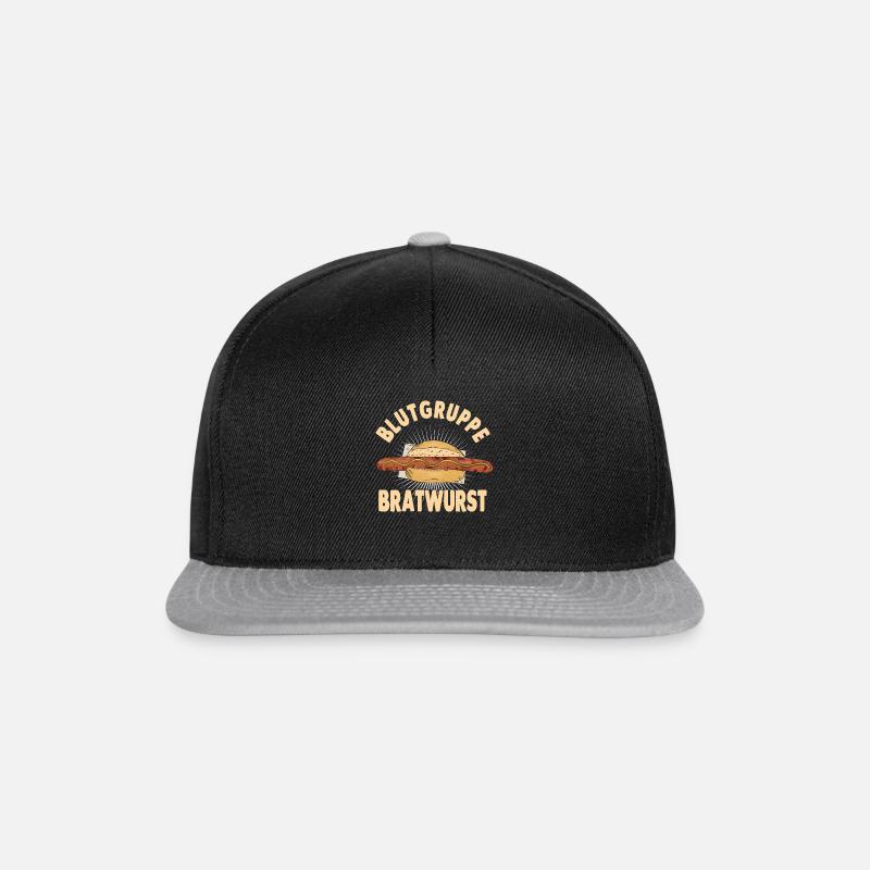 Blutgruppe Bratwurst - Snapback Cap - Schwarz/Grau