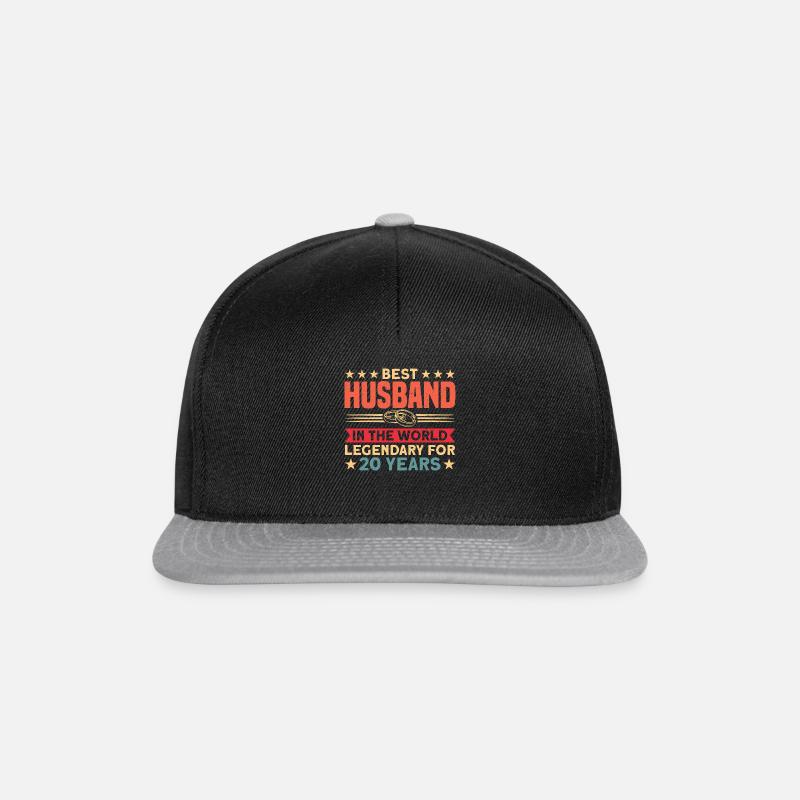 Retro 20 Jahre verheiratet Ehepaar Hochzeitstag - Snapback Cap - Schwarz/Grau