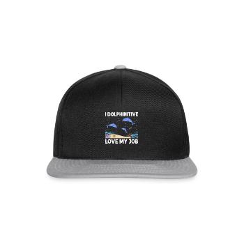 Dolphin Diving Diver Marine Biologist Zooologist - Snapback Cap - black/grey - Front