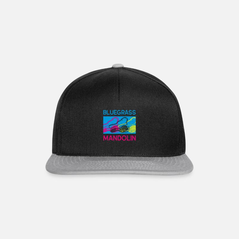 Bluegrass Mandolin - Pop Art rot gelb blau - Snapback Cap - Schwarz/Grau