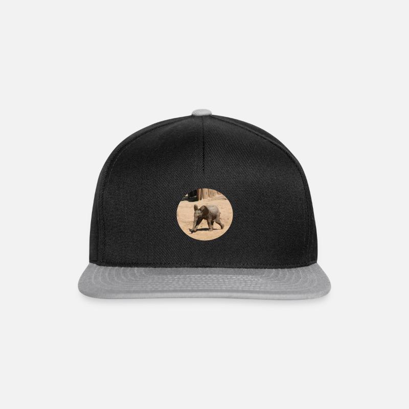 Kleiner Elefant im Laufschritt - Snapback Cap - Schwarz/Grau
