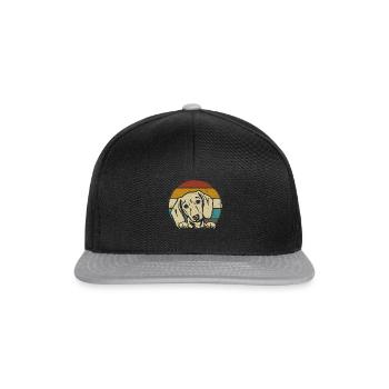 Dachshund Breed Dachshund Teckel 70s 80s retro - Snapback Cap - black/grey - Front