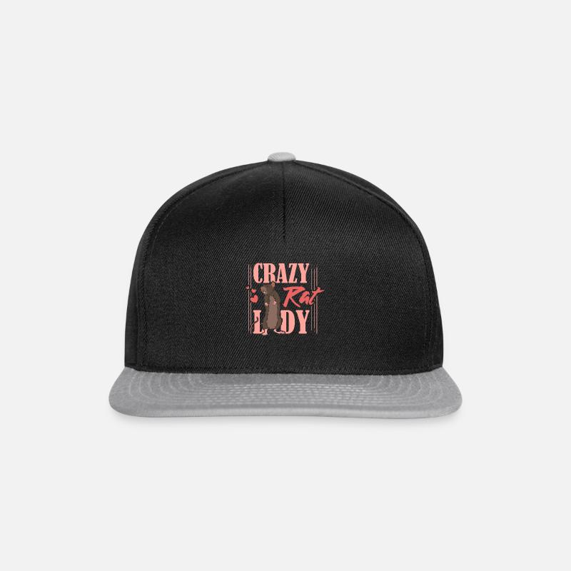 Verrückte Rattendame - Snapback Cap - Schwarz/Grau
