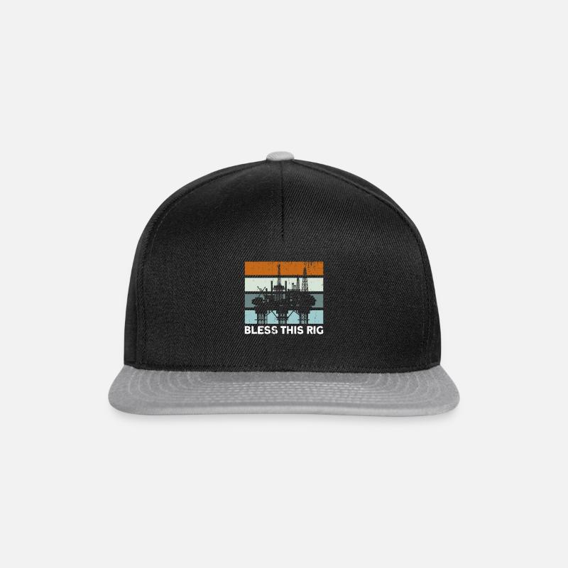 Ölfeld Gas Arbeiter Ölbohrinsel Geschenk - Snapback Cap - Schwarz/Grau
