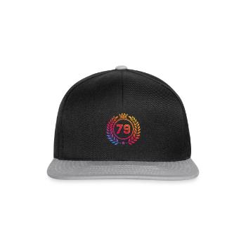79 Number wreath - Snapback Cap - black/grey - Front