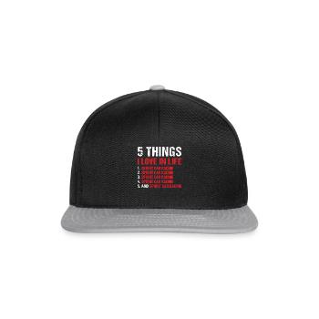Sport 5 Things I Love In Life Sprint Car Racing - Snapback Cap - black/grey - Front