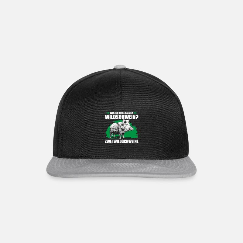 Was ist besser als ein Wildschwein? Zwei - Snapback Cap - Schwarz/Grau