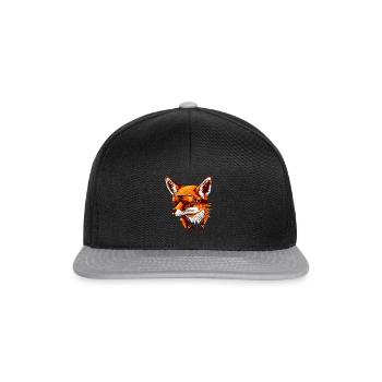 Renard avec lunettes d’aviateur - Casquette snapback - noir/gris - Devant