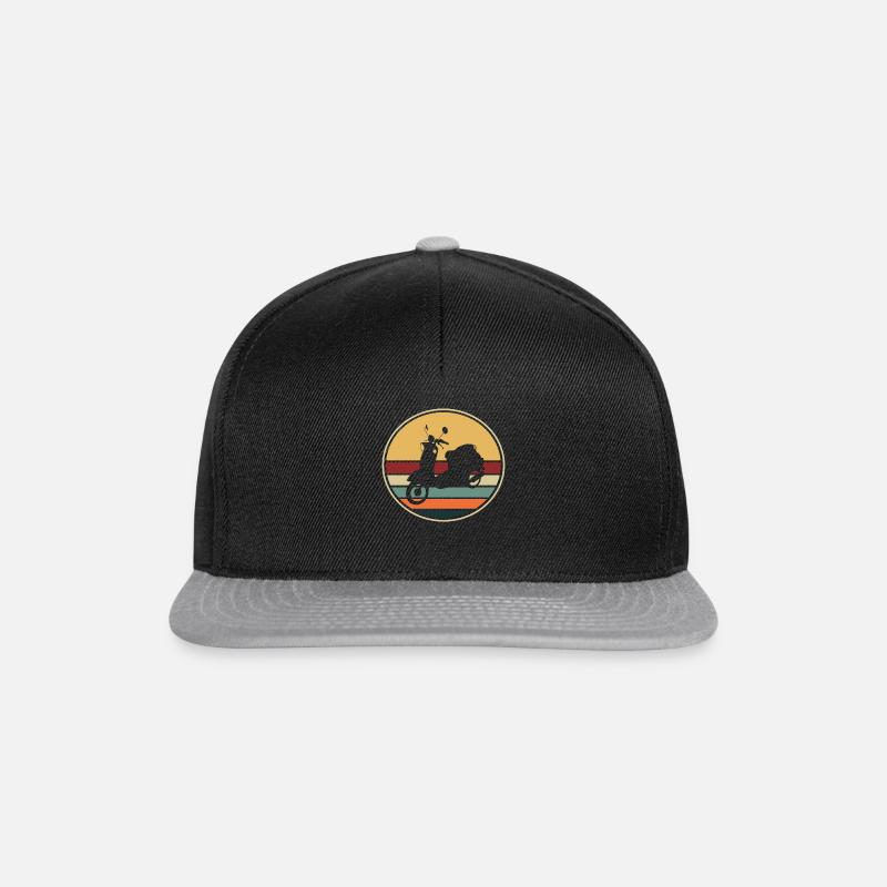 Motorroller Mofa Retro Moped - Snapback Cap - Schwarz/Grau