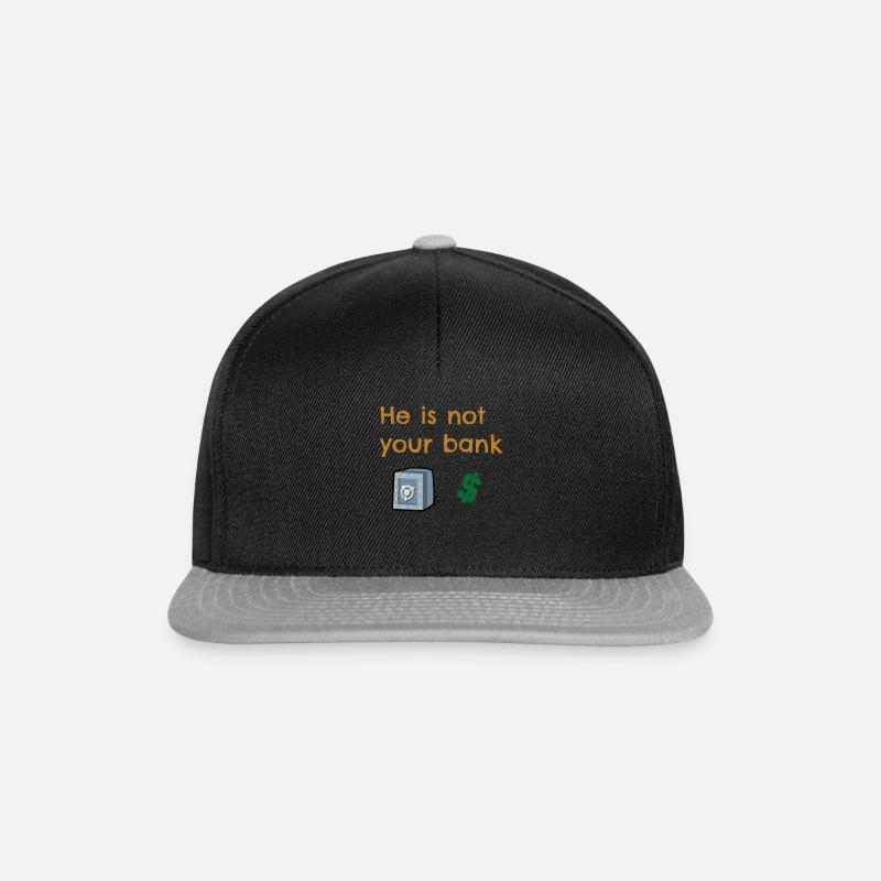 Il n'est pas ta banque, design drôle - Casquette snapback - noir/gris