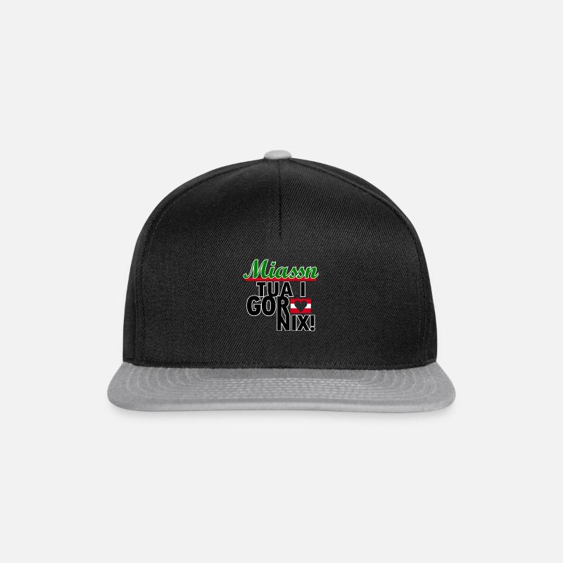 Österreich Steirischer Dialekt - Snapback Cap - Schwarz/Grau