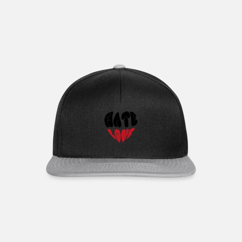 HATE LOVE - Snapback Cap - black/grey