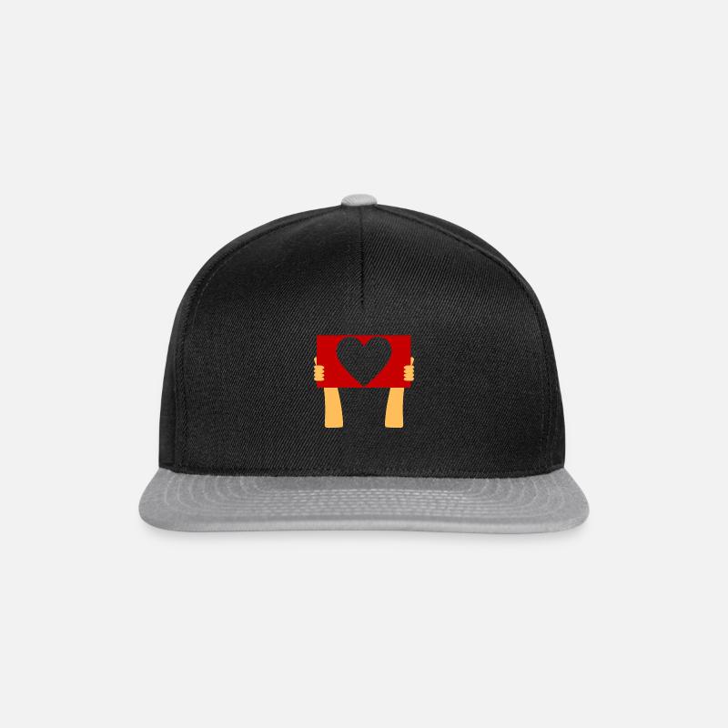 Zeichen der Liebeserklärung - Snapback Cap - Schwarz/Grau