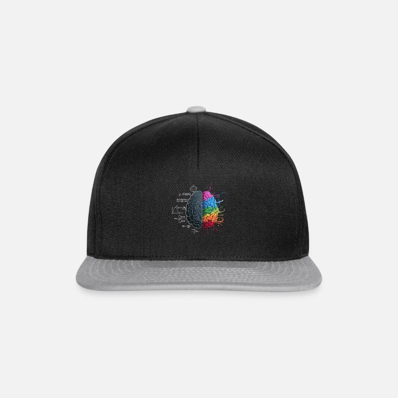 Balanciertes Gehirn: Logik trifft Kunst - Snapback Cap - Schwarz/Grau