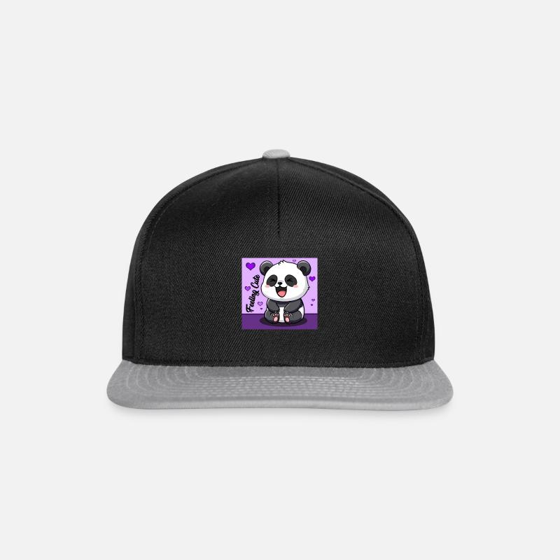 Panda - Feeling Cute - Snapback Cap - black/grey