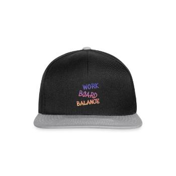 Snowboard, Work Board Balance - Snapback Cap - Schwarz/Grau - Vorne