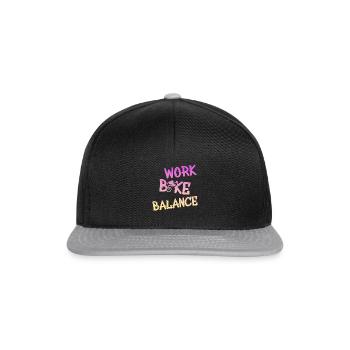 Cooles Geschenk für Biker - Snapback Cap - Schwarz/Grau - Vorne