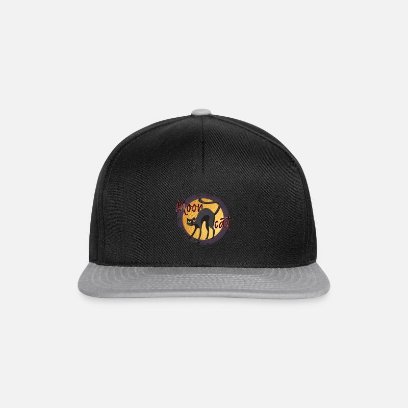 Moon Cat Cat Lovers Angry Cat Design - Snapback Cap - Schwarz/Grau