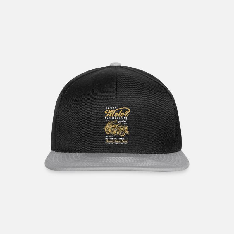 Native Motorcycle - Snapback Cap - Schwarz/Grau