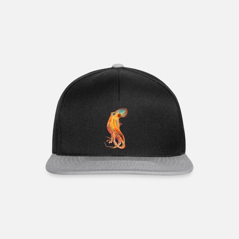Oktopus Aquarell - Snapback Cap - Schwarz/Grau