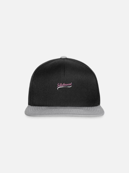 Selbstbewusst - für starke Frauen! - Snapback Cap - Schwarz/Grau