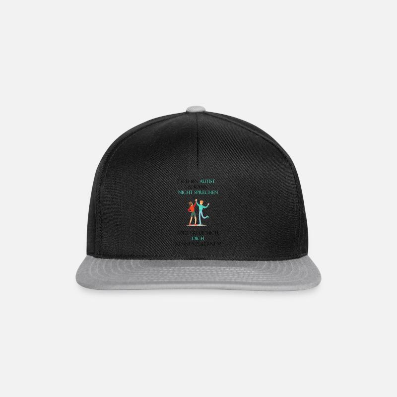 Ich bin Autist und kann nicht sprechen - Snapback Cap - Schwarz/Grau