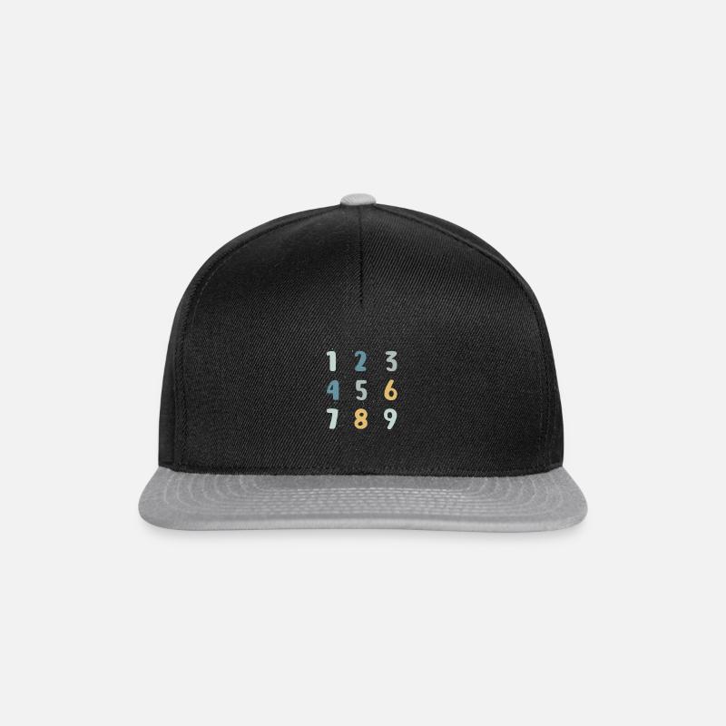 Zahlen - Snapback Cap - Schwarz/Grau