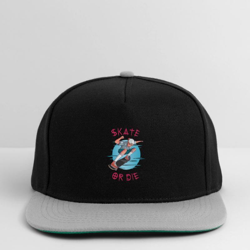Skate oder stirb Skateboarder Junge Snapback Cap