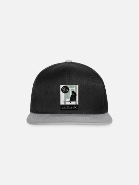 Katze auf dem fenstersims - Snapback Cap - Schwarz/Grau