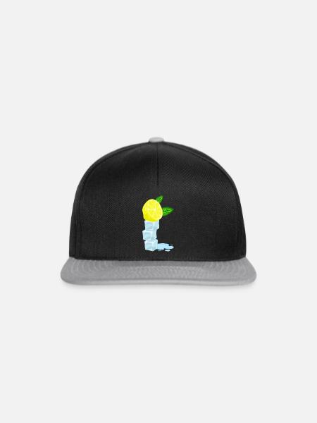 Zitrone Eiswürfel - Snapback Cap - Schwarz/Grau